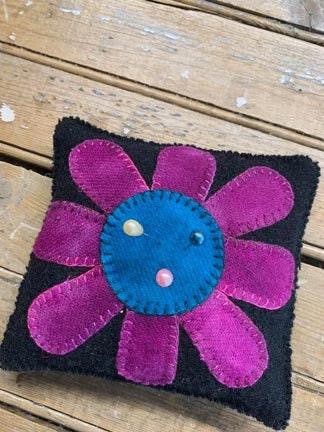 FLOWER PIN CUSHION Paper Pattern - All About Ewe Wool Shop