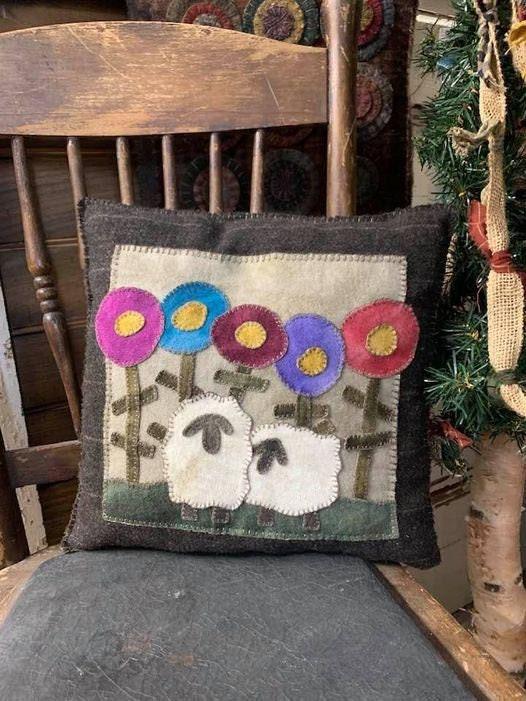 TWO EWE PILLOW Digital Download - All About Ewe Wool Shop