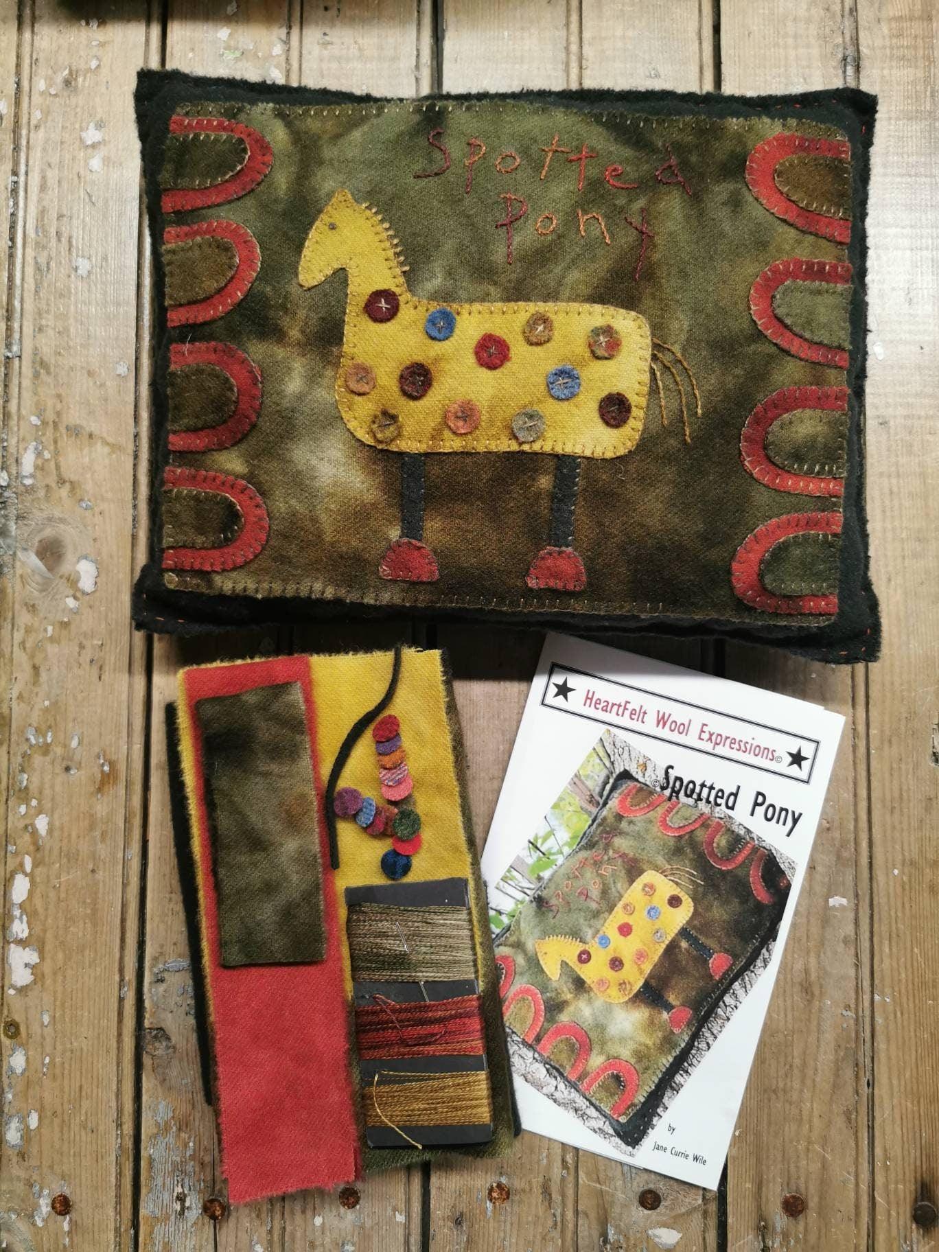 SPOTTED PONY PILLOW Kit - All About Ewe Wool Shop