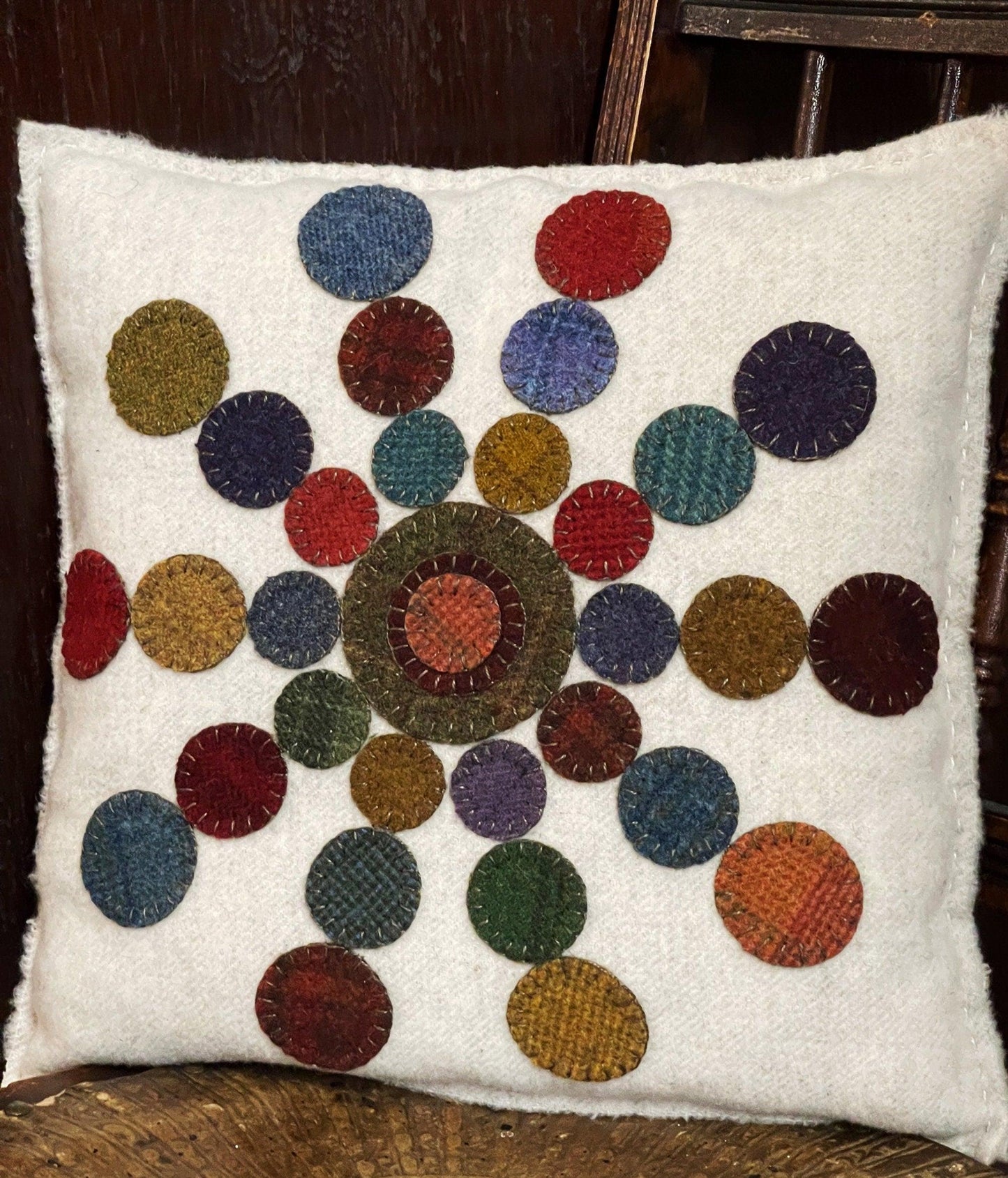 PENNY BURSTS Mat & Pillow SET Kit - All About Ewe Wool Shop