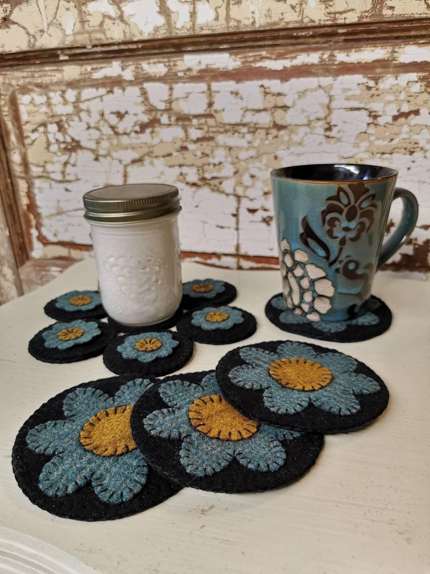 MINI FLOWER MAT Paper Pattern - All About Ewe Wool Shop