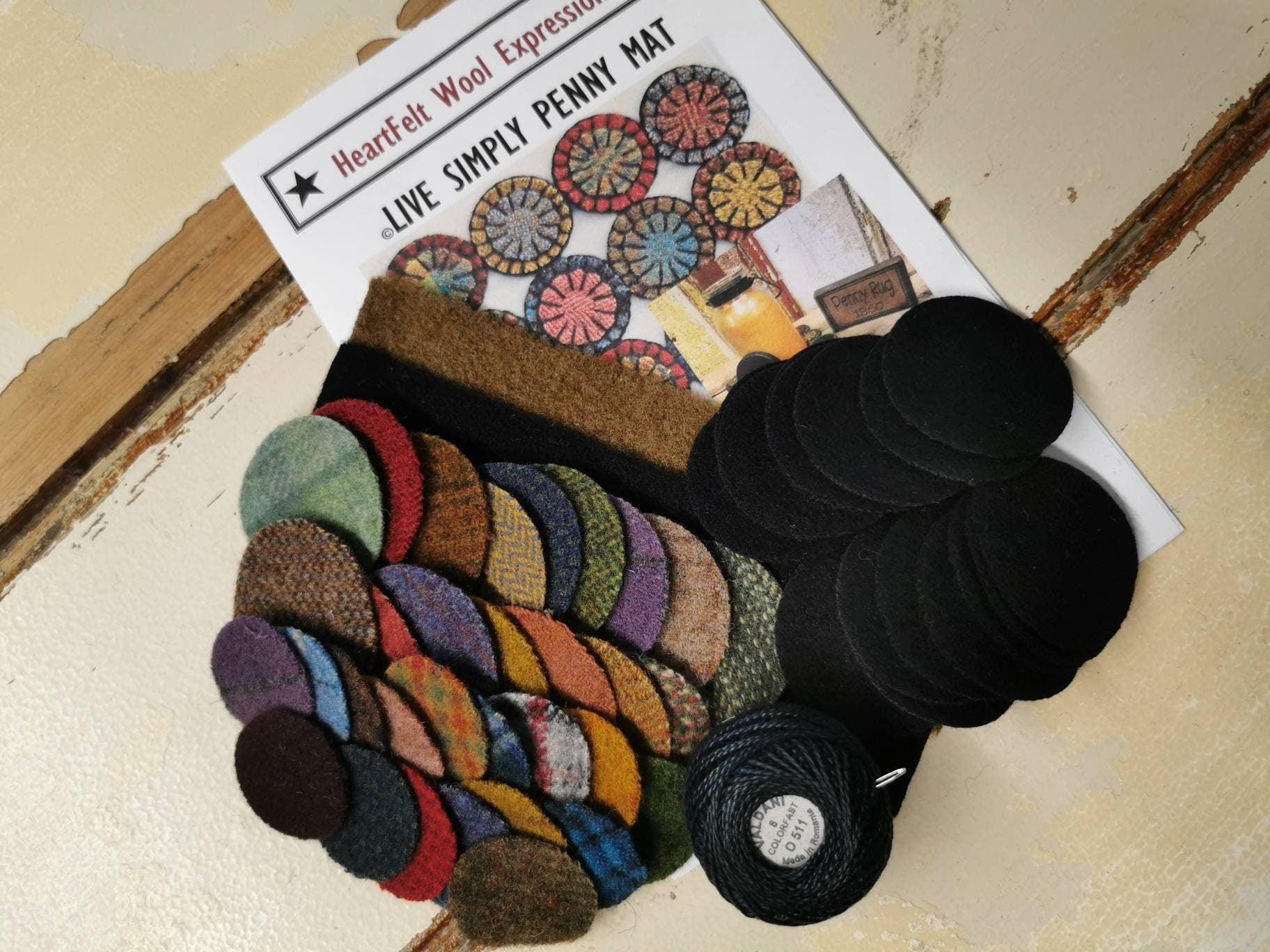 LIVE SIMPLY PENNY Mat Kit - All About Ewe Wool Shop