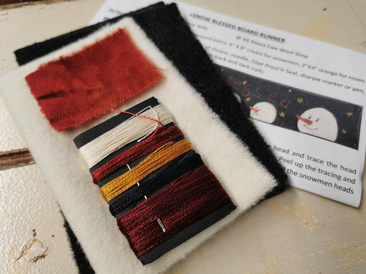 SNOW BLESSED Board Runner Kit - All About Ewe Wool Shop