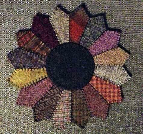 Dresden Plate Wool Mat - Digital Download - All About Ewe Wool Shop