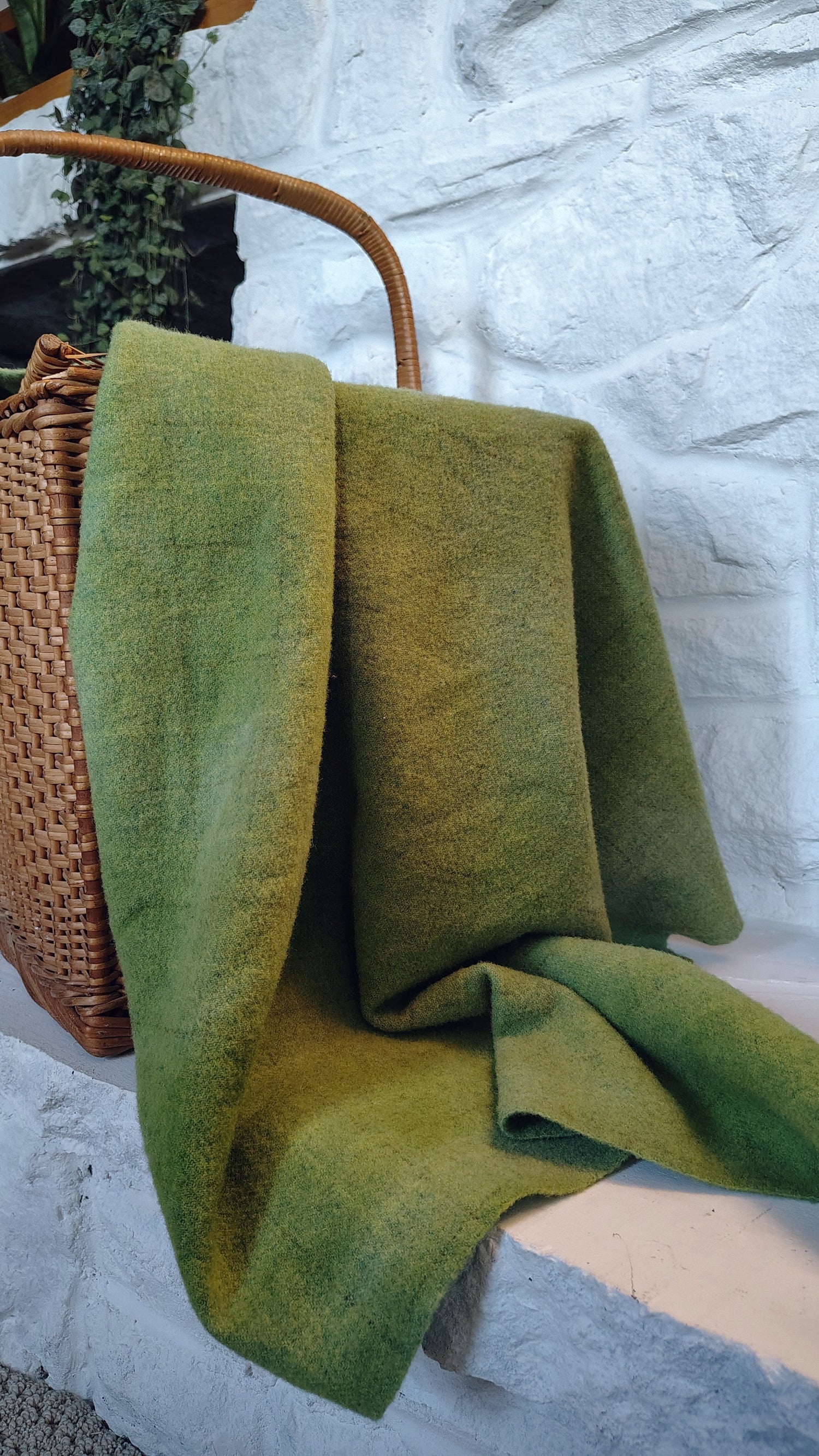 Hand Dyed over Blue Plaid Wool