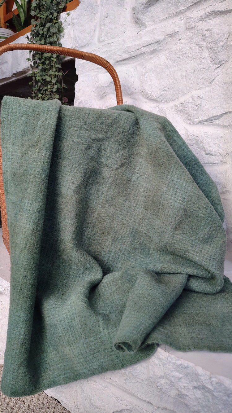 Hand Dyed over Grey Plaid Wool