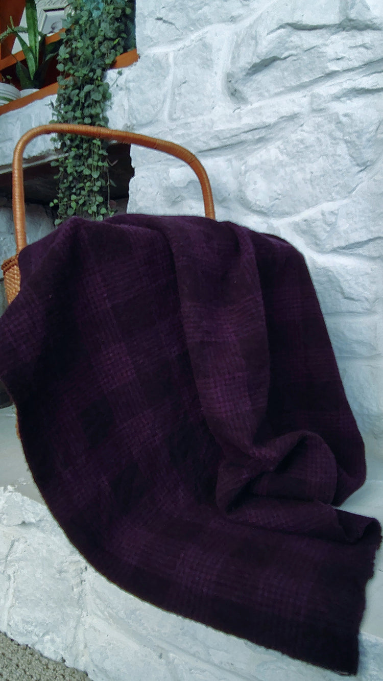 Hand Dyed over Brown Plaid Wool