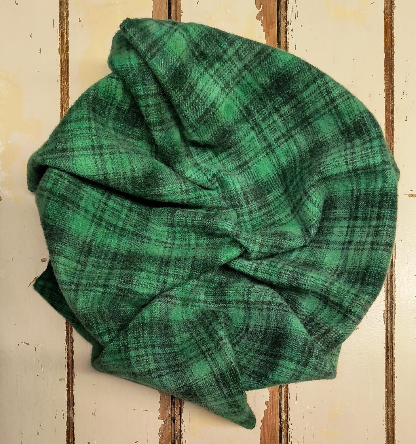 GREEN Hand Dyed Plaid Wool (Medium) (Wholesale)