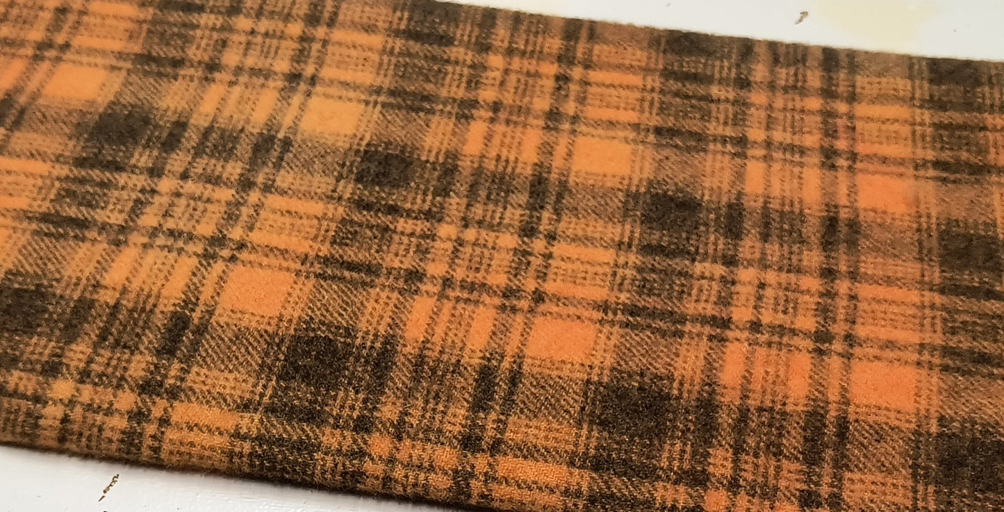 ORANGE Hand Dyed Plaid Wool (Medium) (Wholesale)