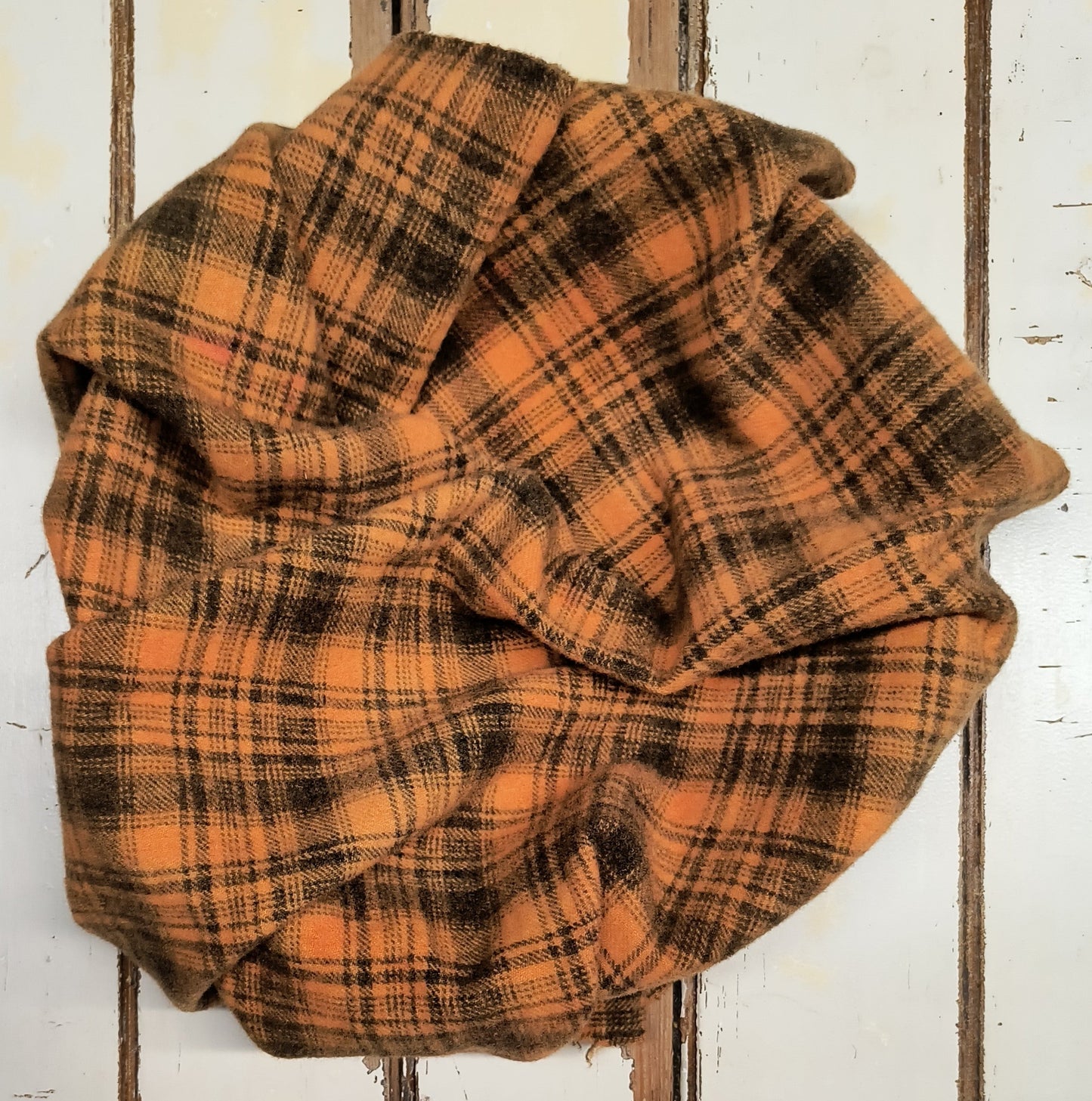 ORANGE Hand Dyed Plaid Wool (Medium) (Wholesale)