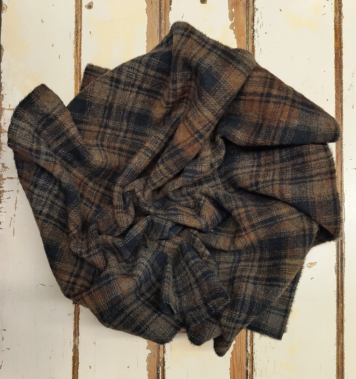 ORANGE Hand Dyed Plaid Wool (Dark) (Wholesale)