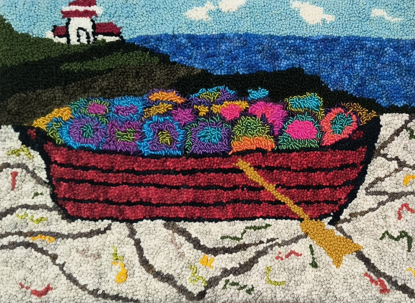 Dory Mums Pattern on Monks Cloth