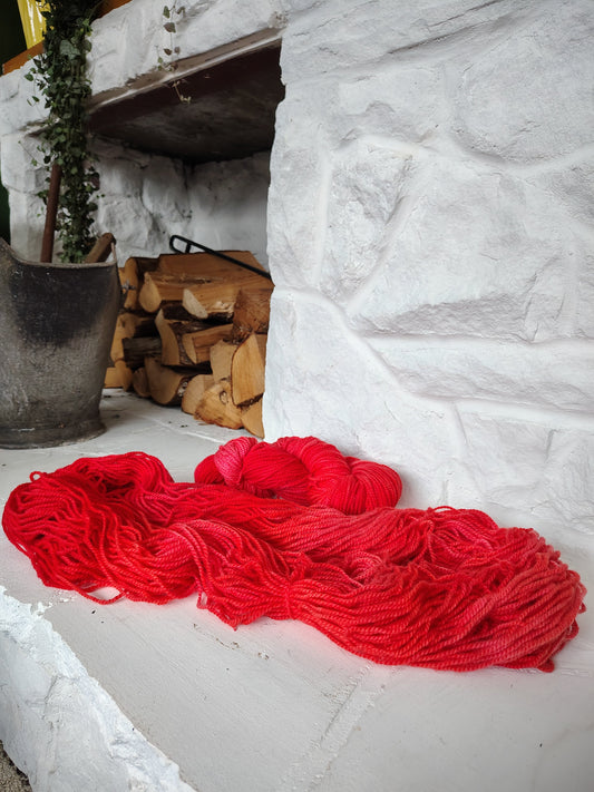 CM (Bright Red) | Hand Dyed Wool Yarn (Wholesale)