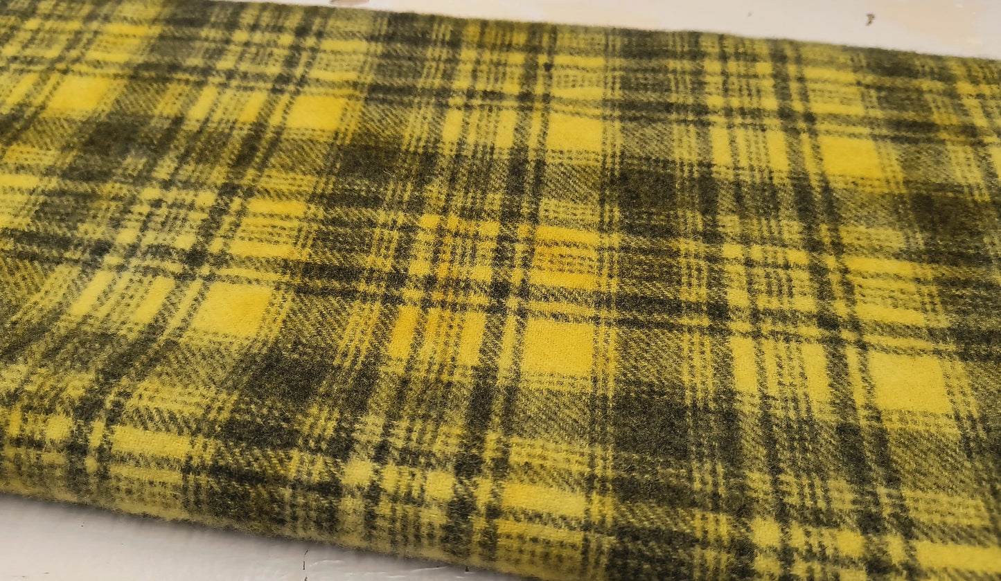 YELLOW Hand Dyed Plaid Wool (Medium) (Wholesale)