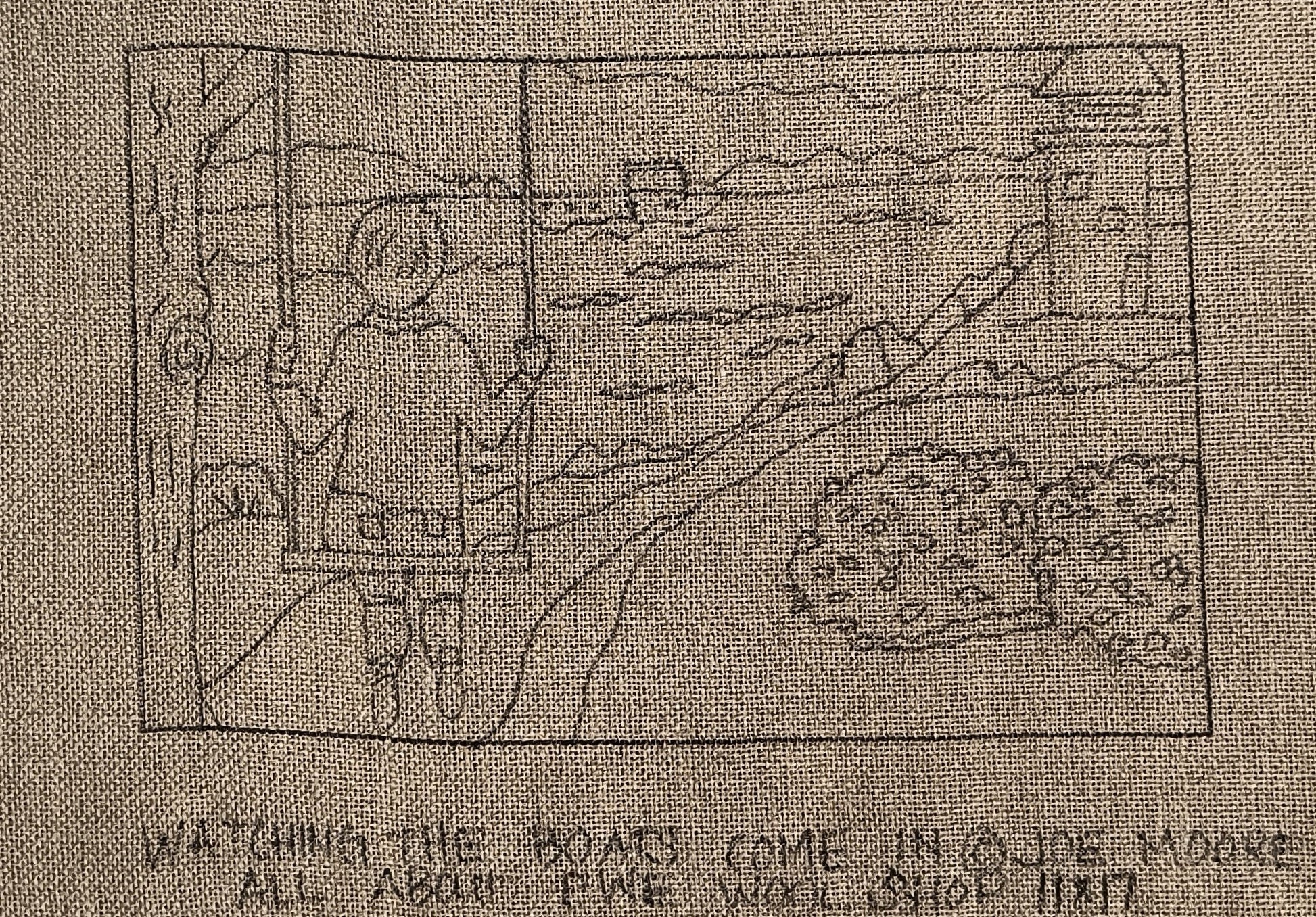 a piece of cloth with a drawing on it