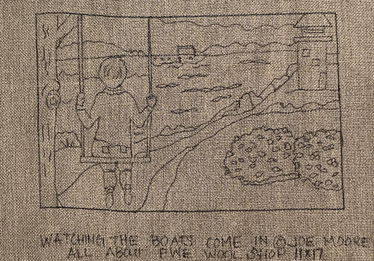a piece of cloth with a drawing on it