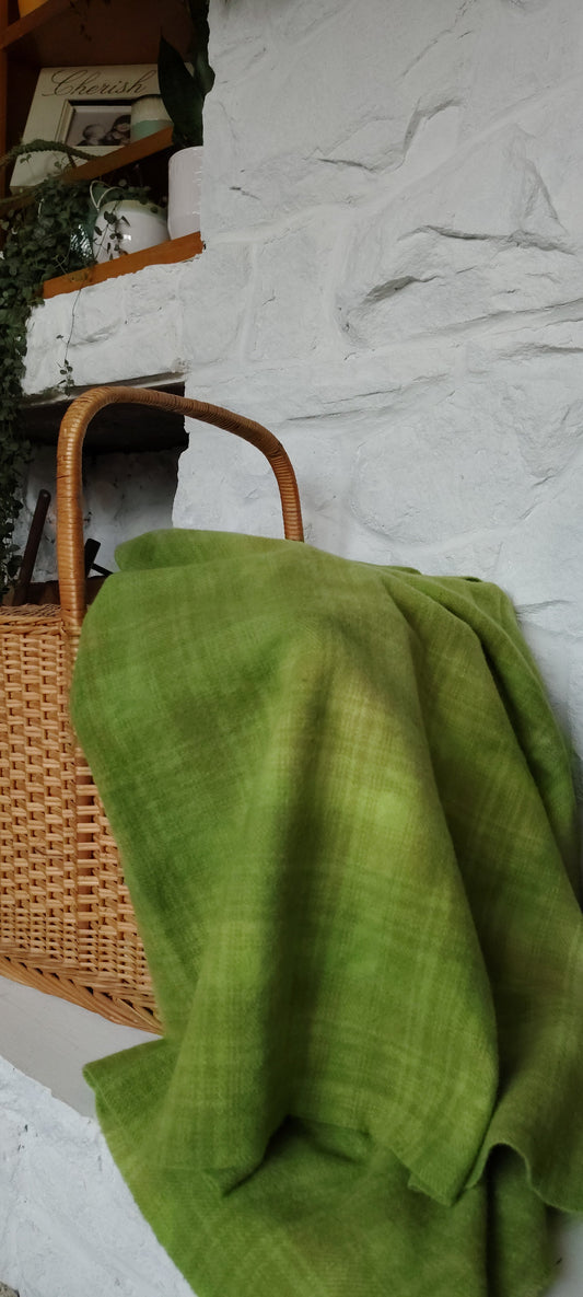 Avocado Hand Dyed Plaid Wool (Wholesale)