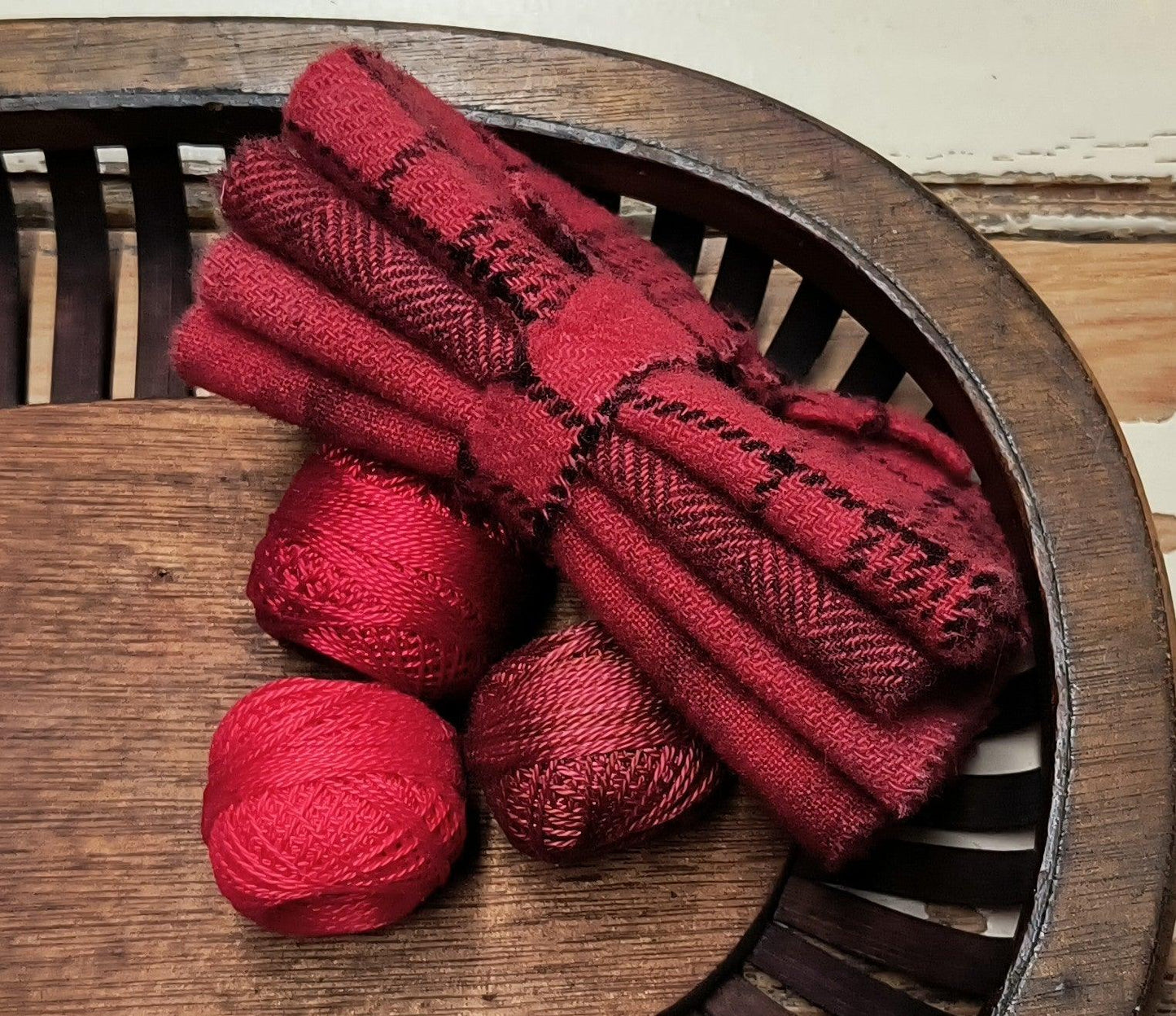 TURKEY RED BUNDLE Hand Dyed Wool - All About Ewe Wool Shop