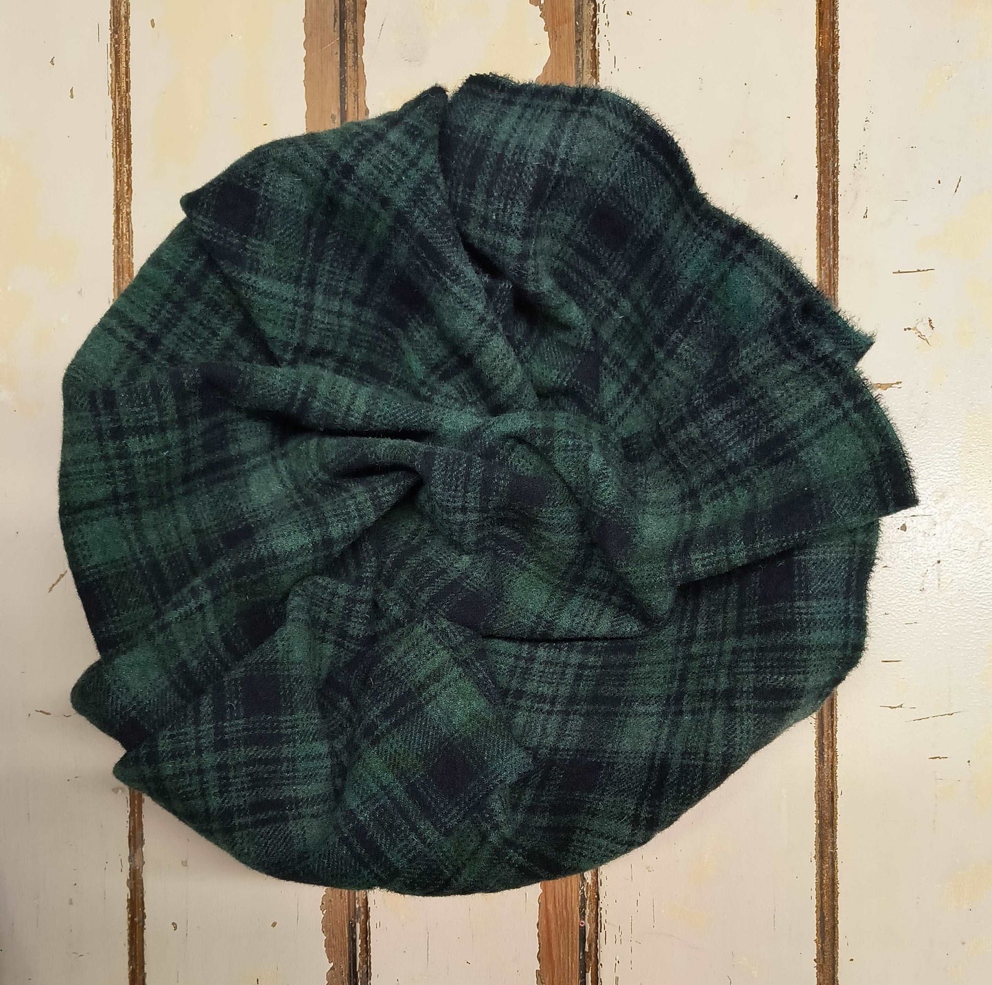 GREEN (Mottled) Hand Dyed Plaid Wool (Dark)