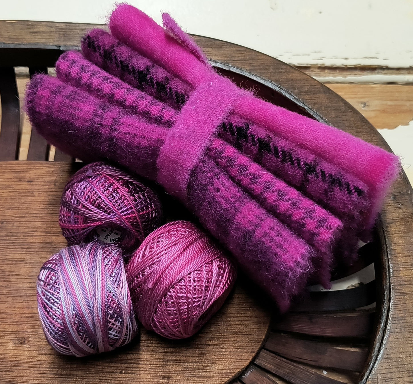 RED VIOLET BUNDLE Hand Dyed Wool