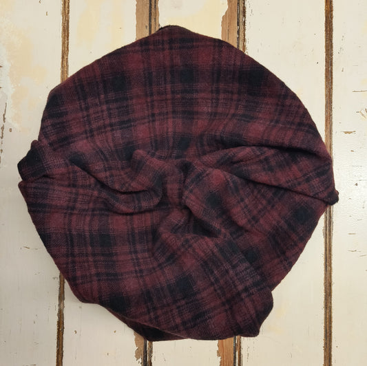 RED 01 M Hand Dyed Plaid Wool (Dark)