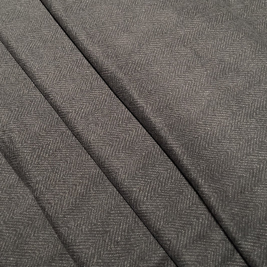 Grey Herringbone 100% Cotton Flannel