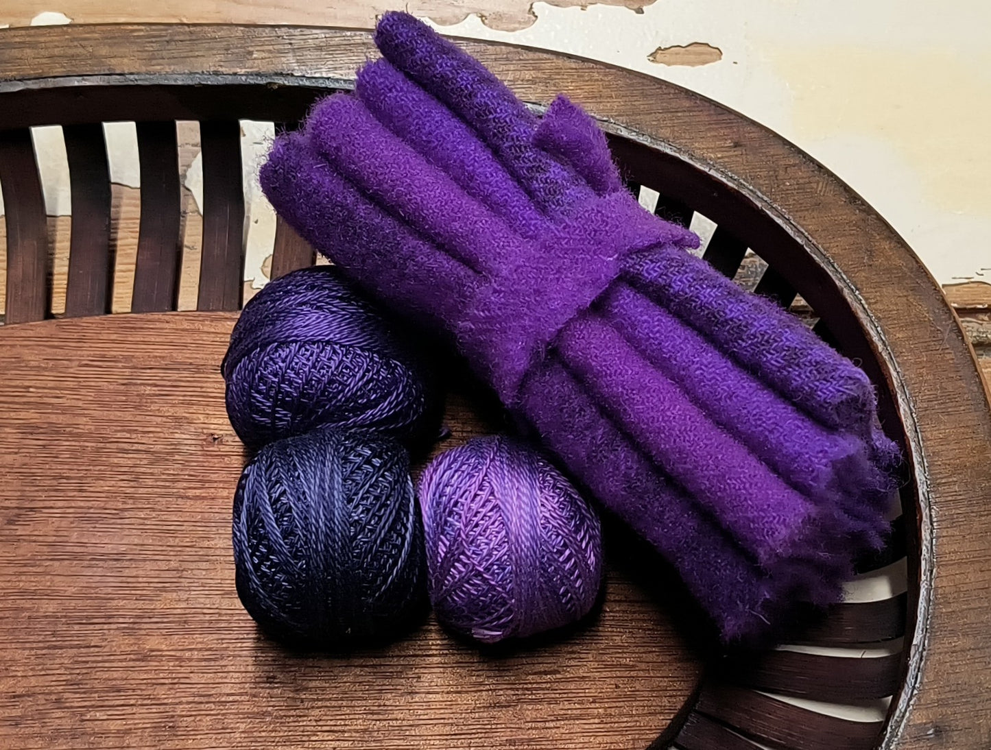 BLUE VIOLET BUNDLE Hand Dyed Wool