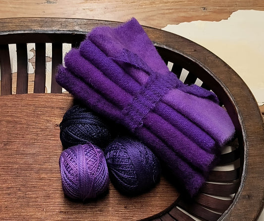 BLUE VIOLET BUNDLE Hand Dyed Wool