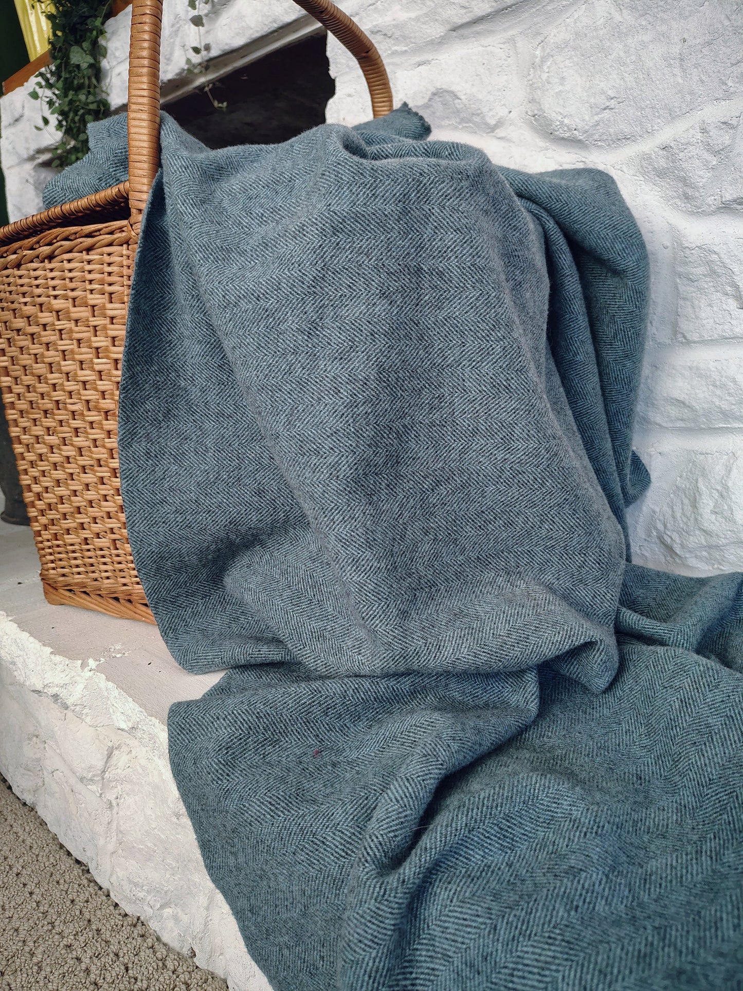 Nautical Hand Dyed Herringbone Wool