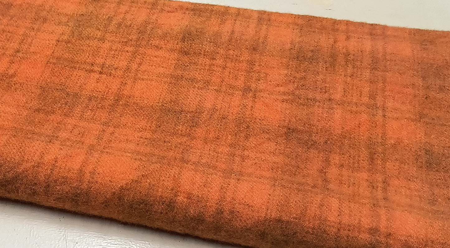 ORANGE Hand Dyed Plaid Wool (Light) (Wholesale)