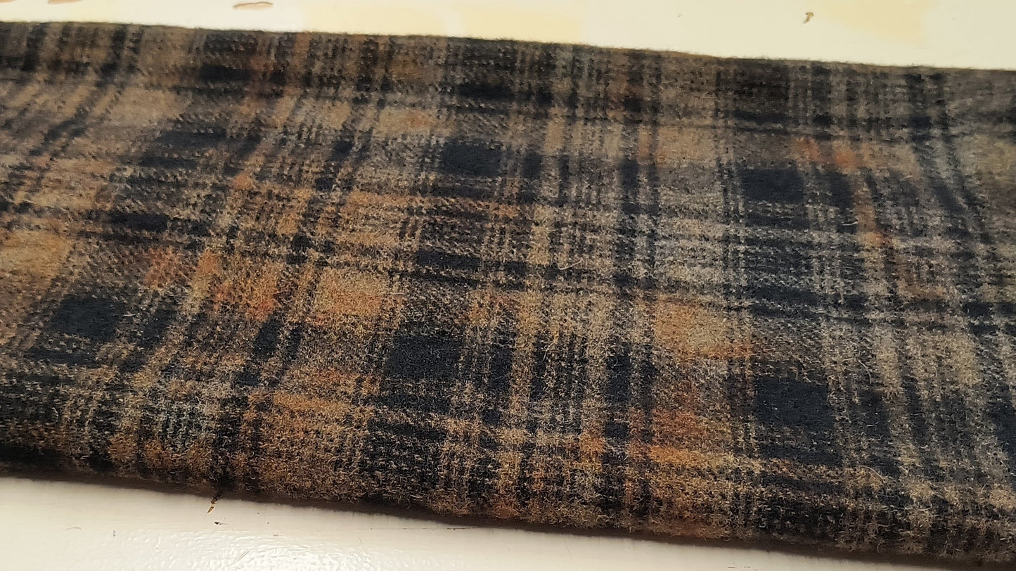 ORANGE Hand Dyed Plaid Wool (Dark) (Wholesale)