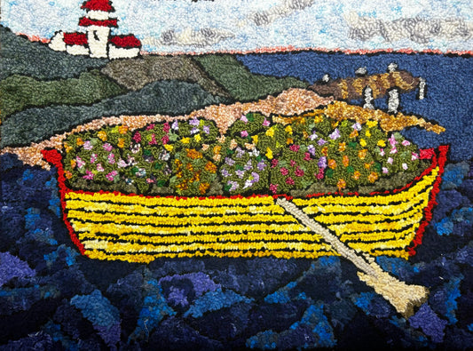 Dory Mums Pattern on Monks Cloth