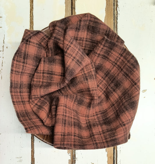 REDDISH BROWN Hand Dyed Plaid Wool (Medium) (Wholesale)