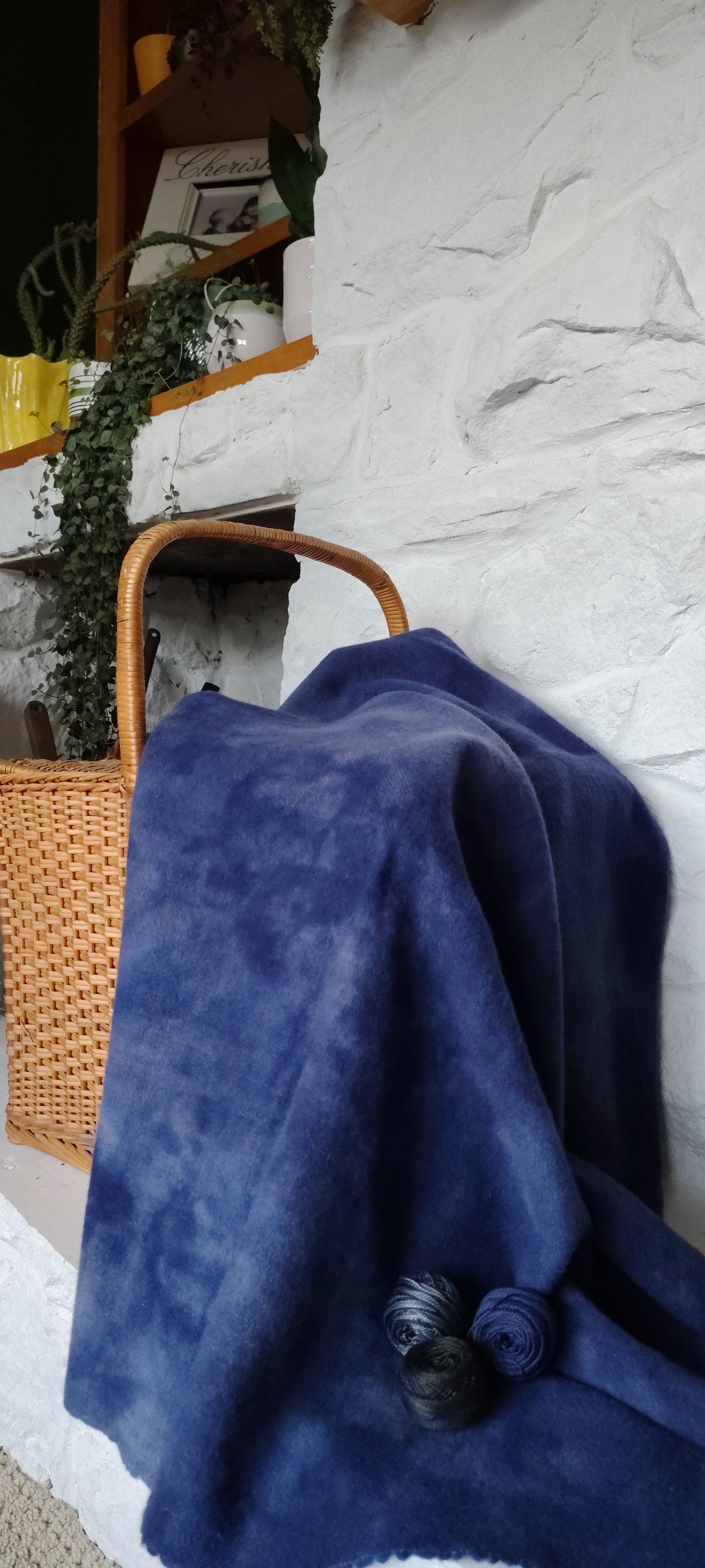 Navy Hand Dyed Plaid Wool (Wholesale)