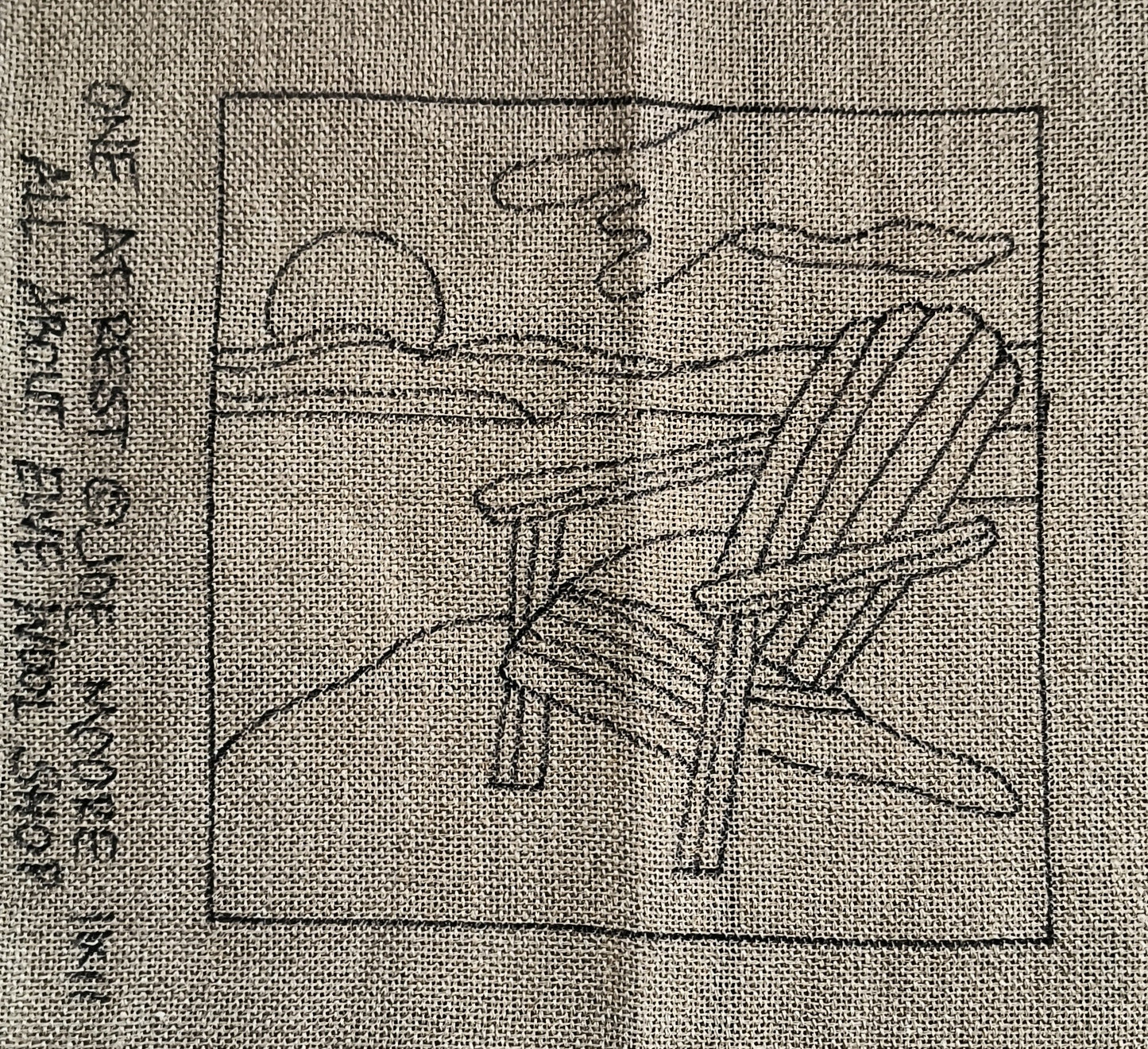 One At Rest Pattern on Monks Cloth