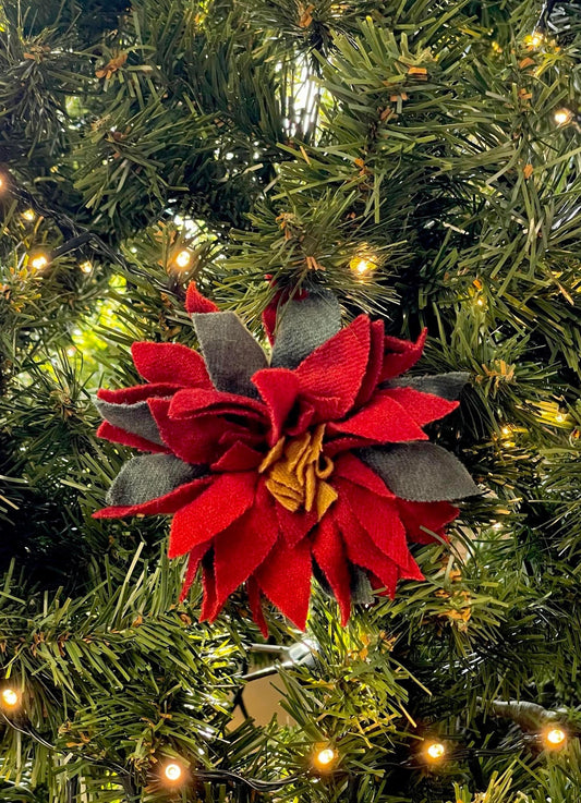 Poinsettias Paper Pattern - All About Ewe Wool Shop