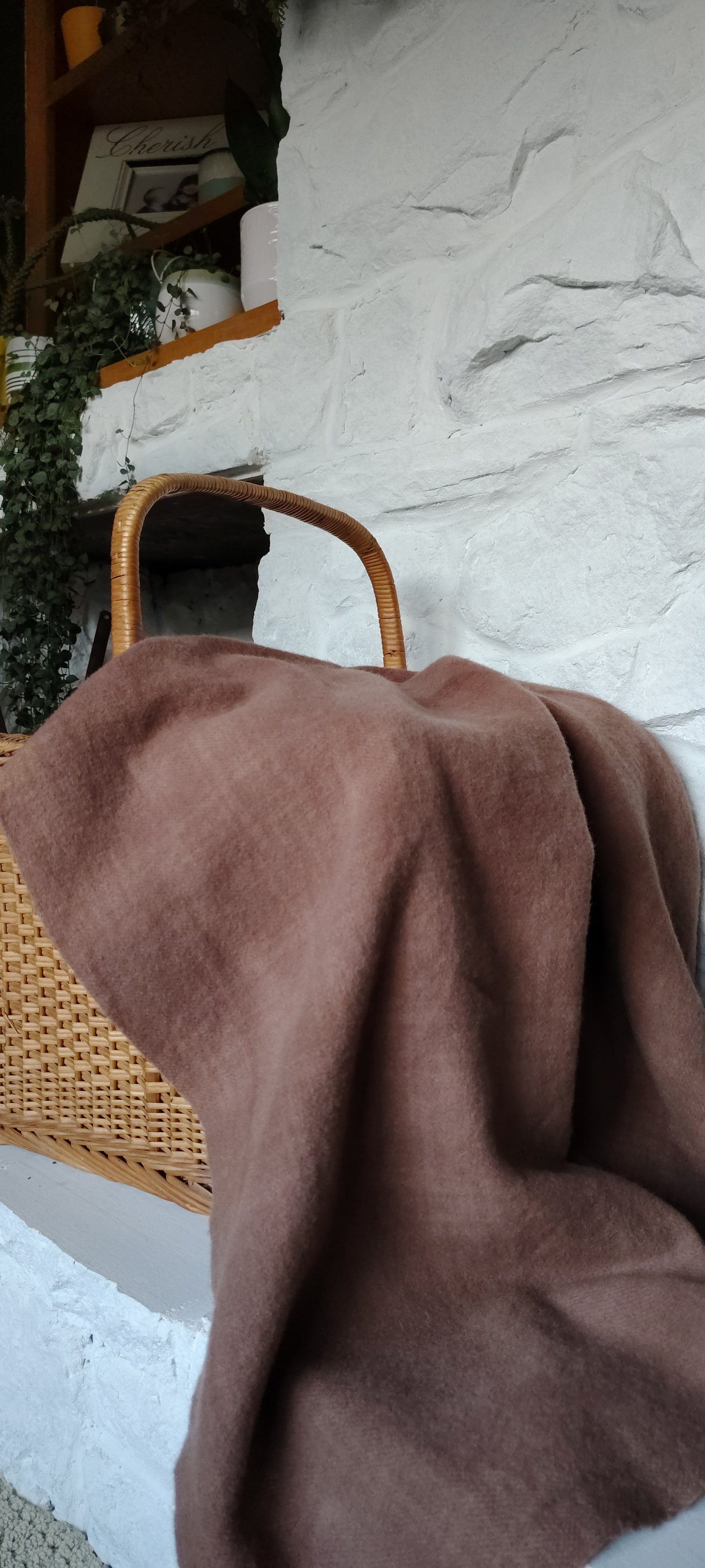 Seal Brown Hand Dyed Plaid Wool