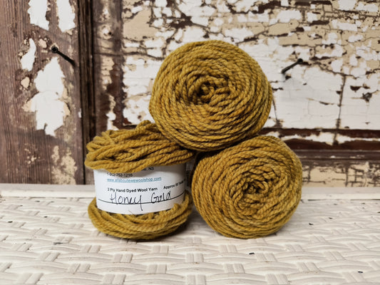 Honey Gold Hand Dyed Wool Yarn Cake
