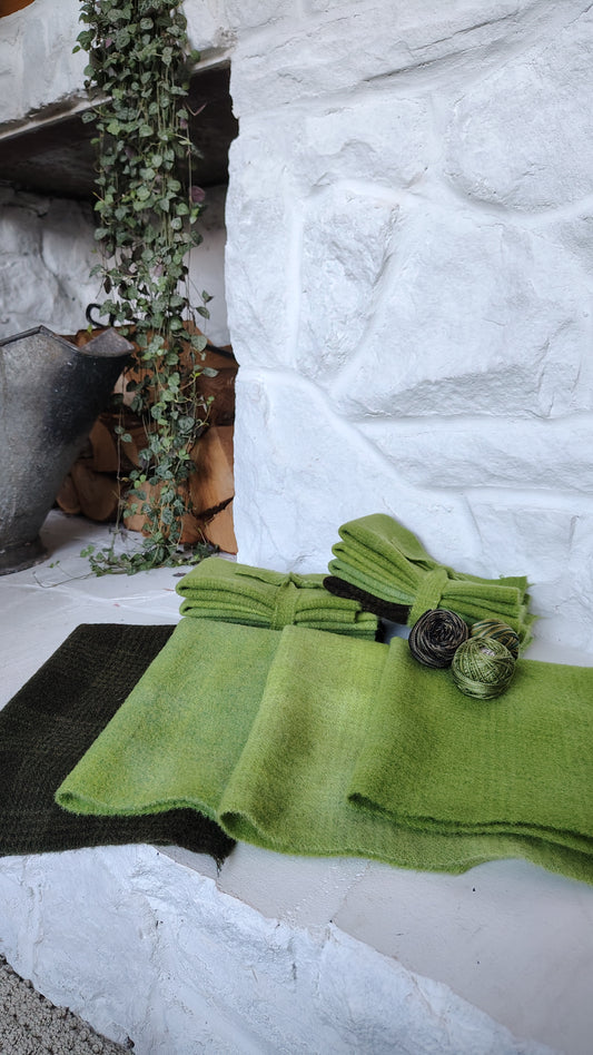 Avocado Hand Dyed Wool Fat Sixteenth Bundle