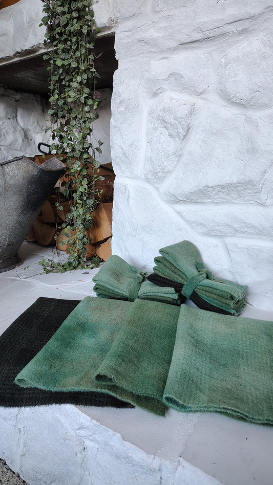 Evergreen Hand Dyed Wool Fat Sixteenth Bundle