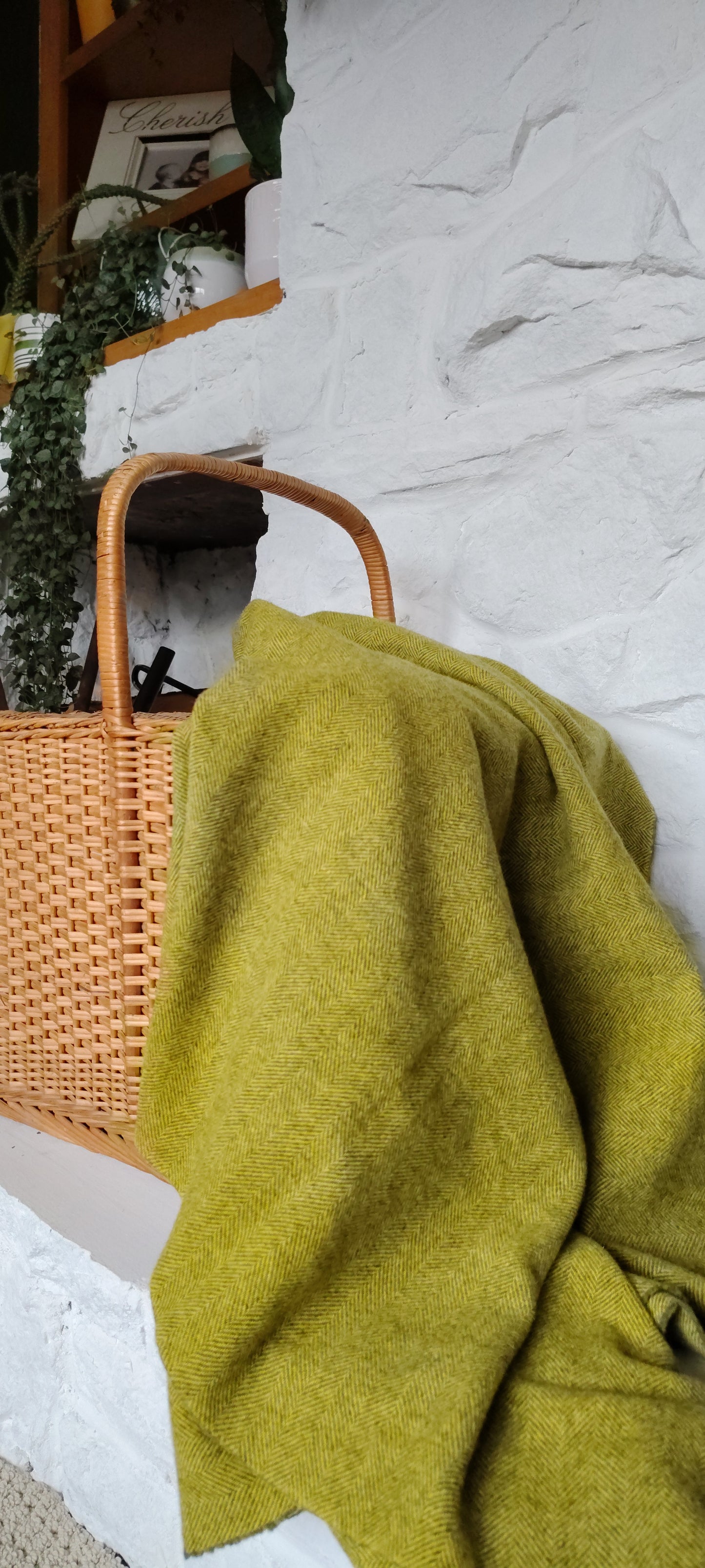 Sun Yellow Hand Dyed Herringbone Wool