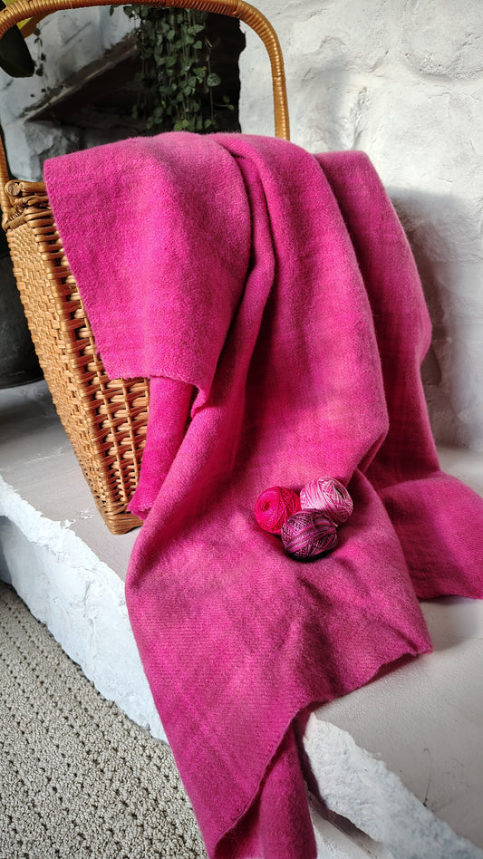 Raspberry Sorbet Hand Dyed Plaid Wool