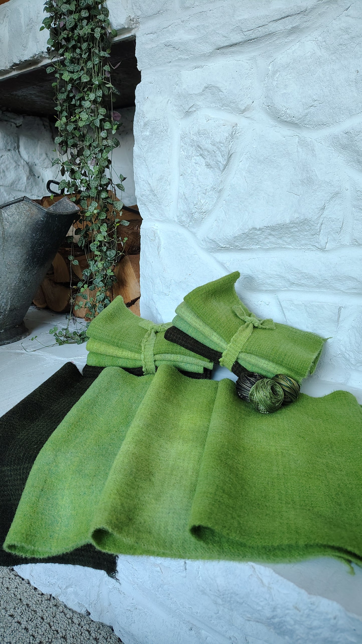 Avocado Hand Dyed Wool Fat Eighth Bundle