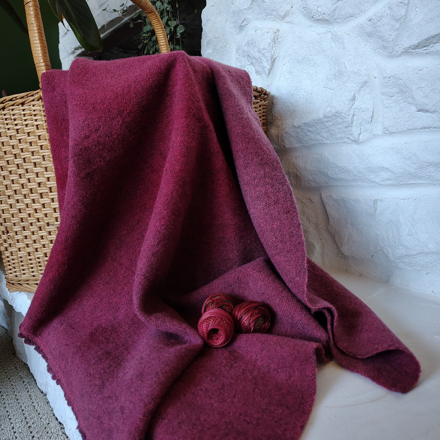 Chili Pepper Hand Dyed Herringbone Wool