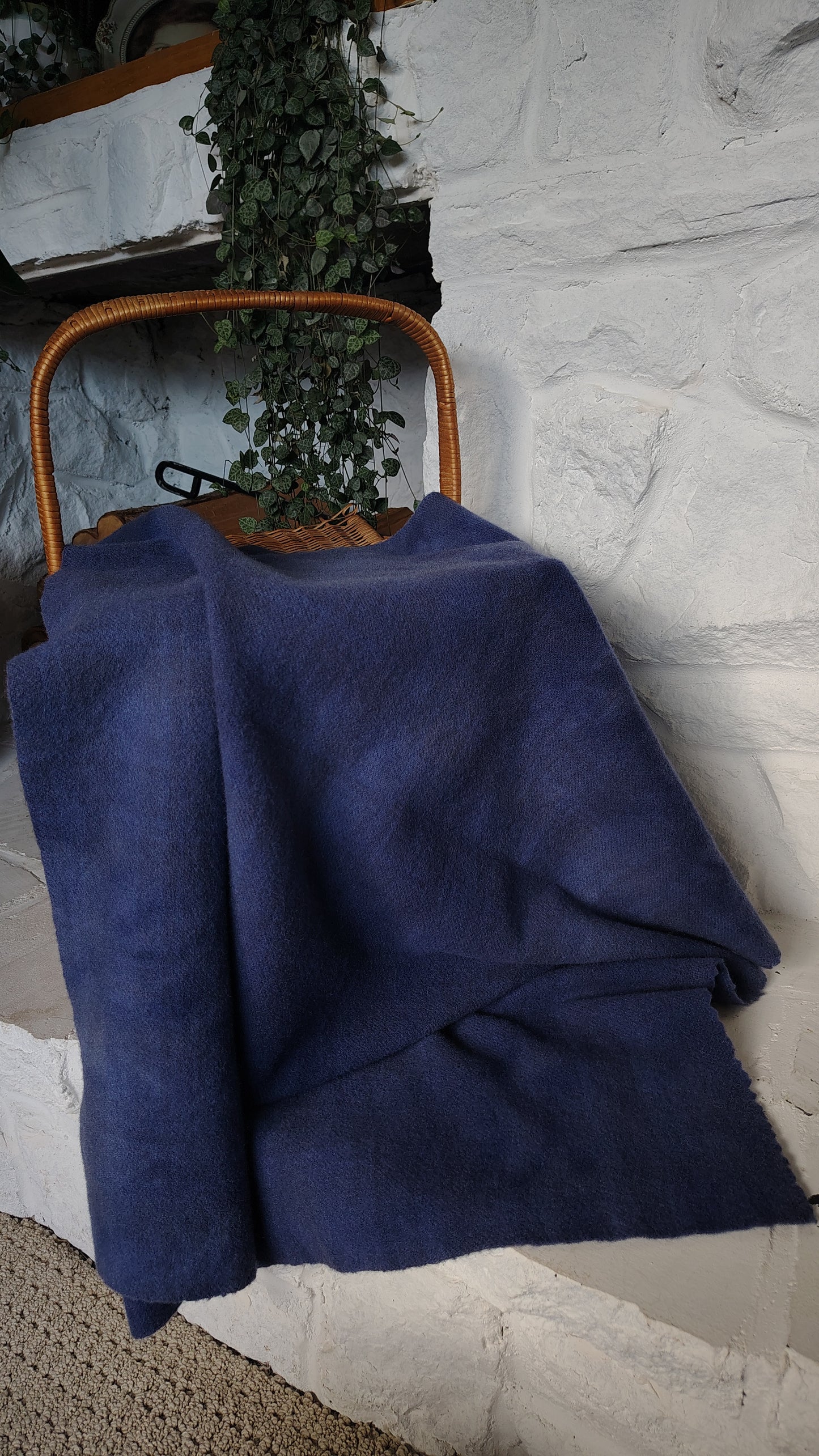Navy Hand Dyed Plaid Wool (Wholesale)