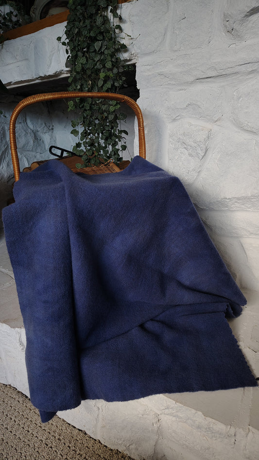 Navy Hand Dyed Plaid Wool