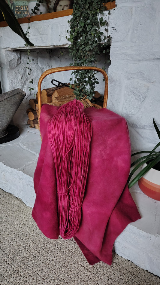 Deep Pink A Hand Dyed Wool