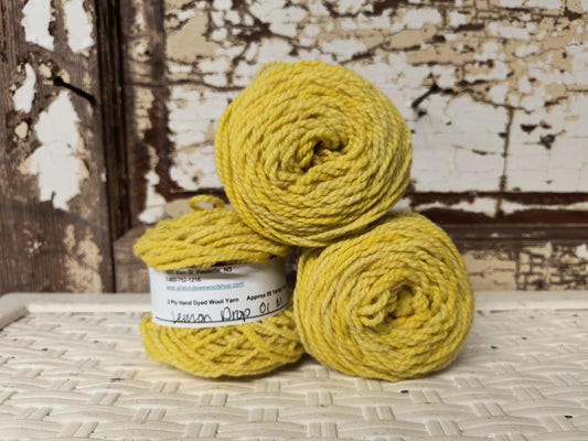 Lemon Drop 01 M Hand Dyed Wool Yarn Cake