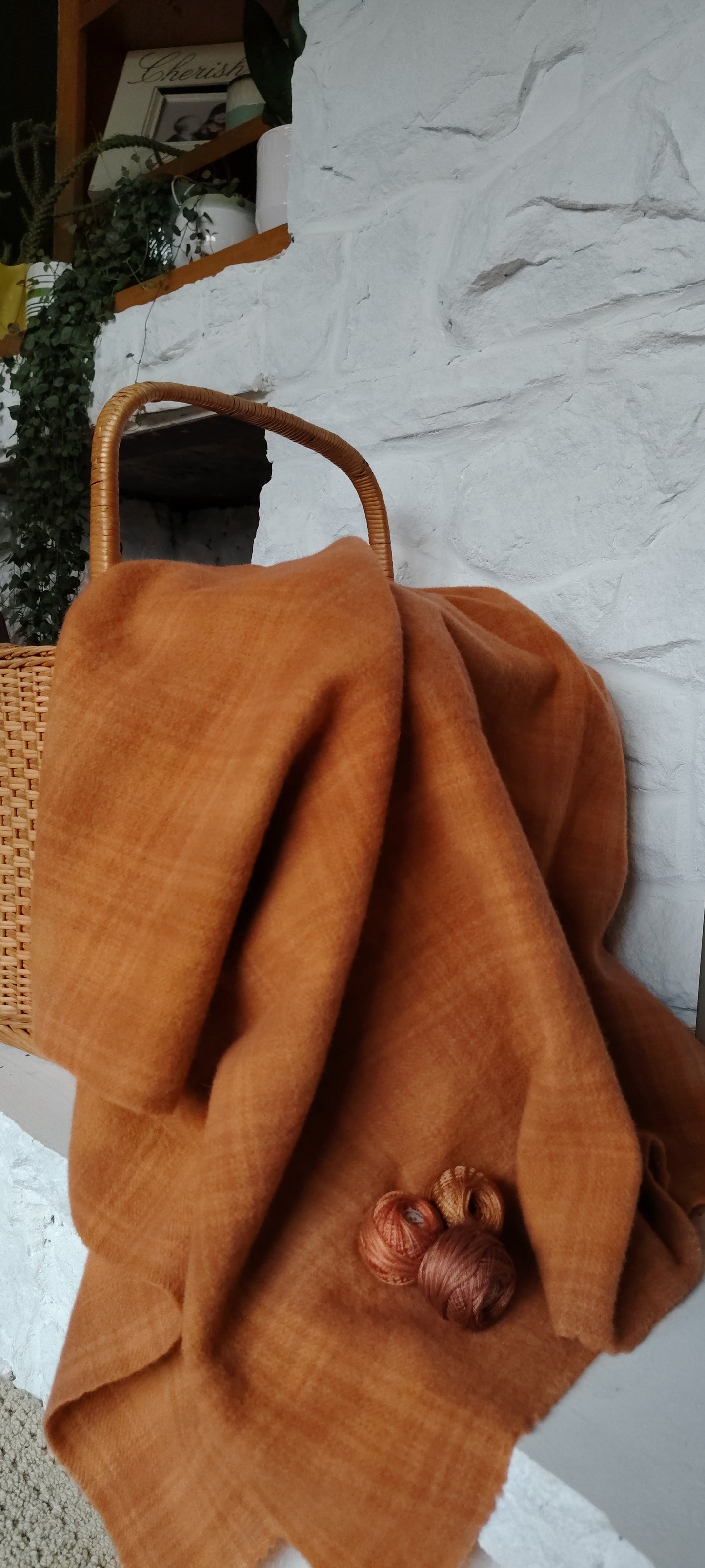 Caramel Hand Dyed Plaid Wool