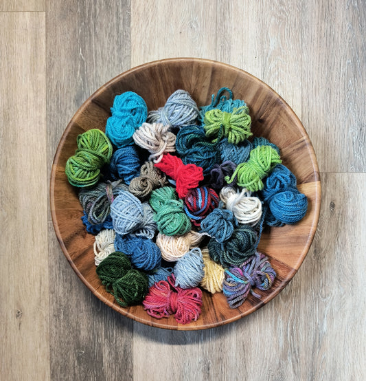 Hand Dyed Wool Yarn Sample Bag